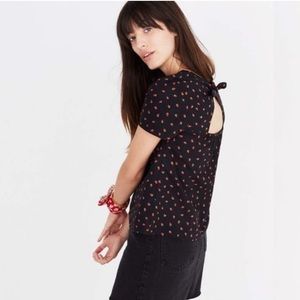 Abercrombie & Fitch v neck puff sleeve mini dress in white dot